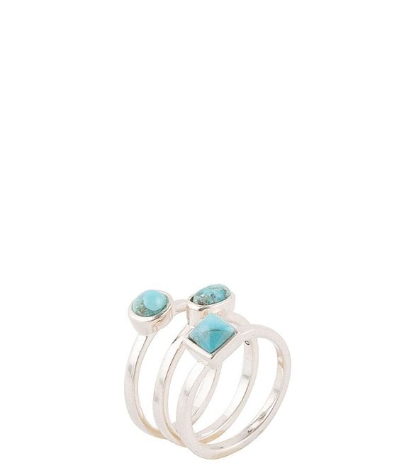 Barse Sterling Silver Blue Turquoise Stackable Ring