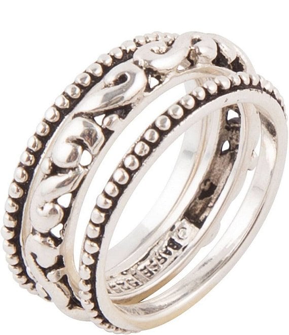 Barse Sterling Silver Three Piece Stack Ring | Dillard's