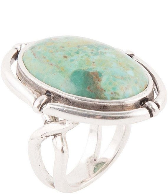 Color:Turquoise - Image 1 - Sterling Silver Turquoise Statement Ring