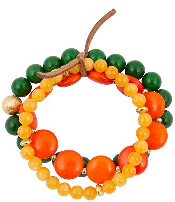 Barse Sunset Bazaar Genuine Stone Beaded Stretch Bracelet Set