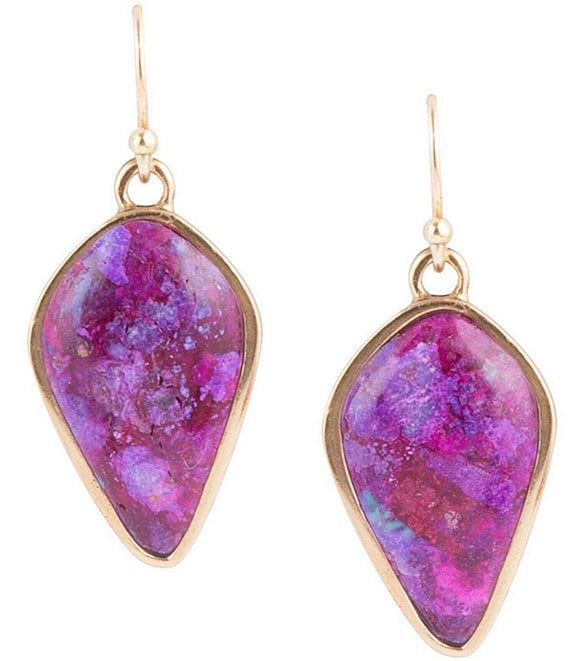 Barse Twilight Iris Turquoise Drop Earrings