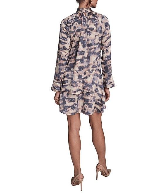 bcbg silk chiffon dress BCBGMaxazria Womens Y2K Brown Silk Chiffon