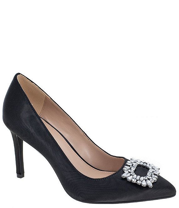 BCBGeneration Atelia Satin Rhinestone Ornament Dress Pumps Dillard s