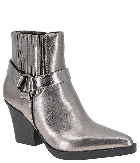 Color:Pewter - Image 1 - Cassidy Metallic Western Booties