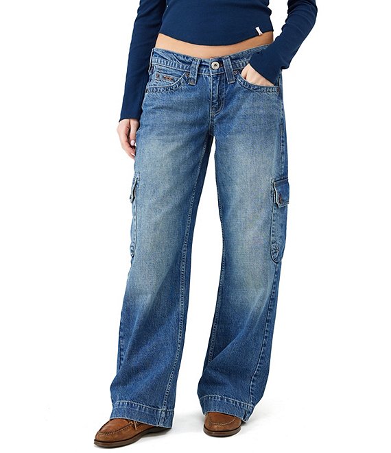 【HI FI FNK】Root Cargo Wide Denim Denim Cargo Jeans (CARGO-DENIM-GREY-GREEN)
