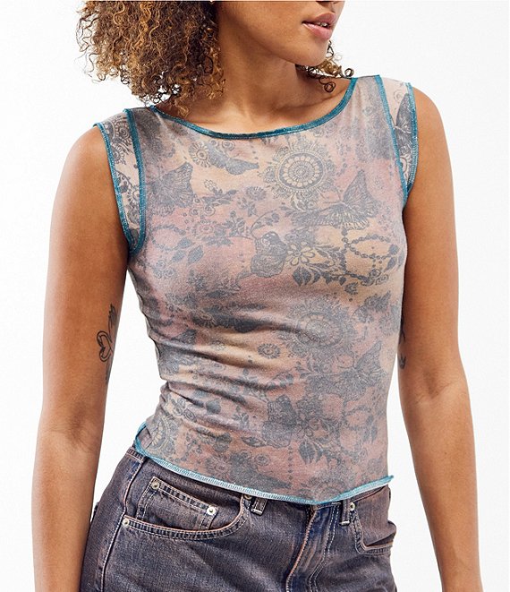 Urban Outfitters Cope Square Neck Eyelet Tank Top, $54