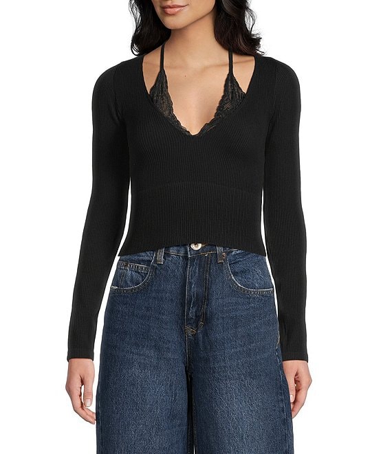 BDG Urban Outfitters Long Sleeve Seeing Double Top