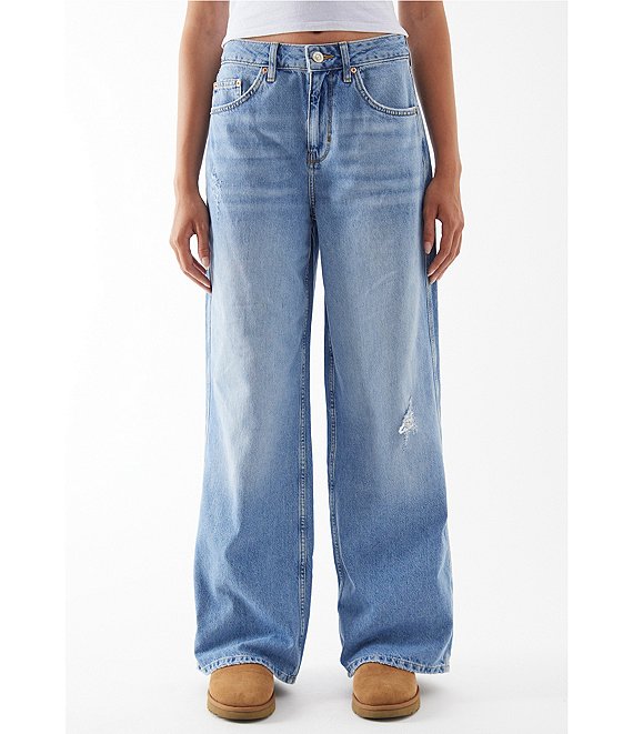BDG Urban Outfitters Mid Rise Wide Leg Puddle Jeans