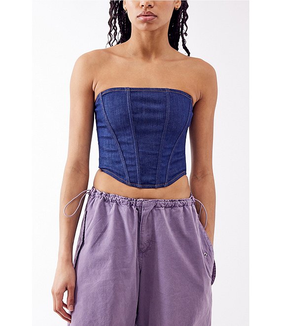 BDG Urban Outfitters Strapless Denim Corset Top