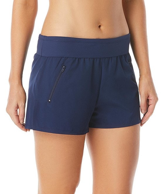 Beach House April Solid Stretch Woven Swim Shorts