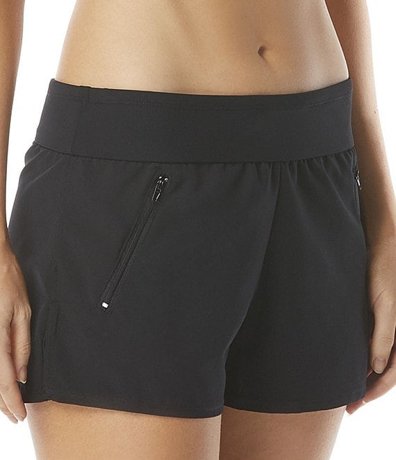 Beach House April Solid Stretch Woven Swim Shorts