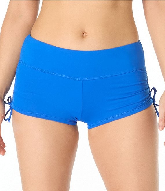 Beach House Solid Blake Adjustable Side Tie Swim Short Bottom