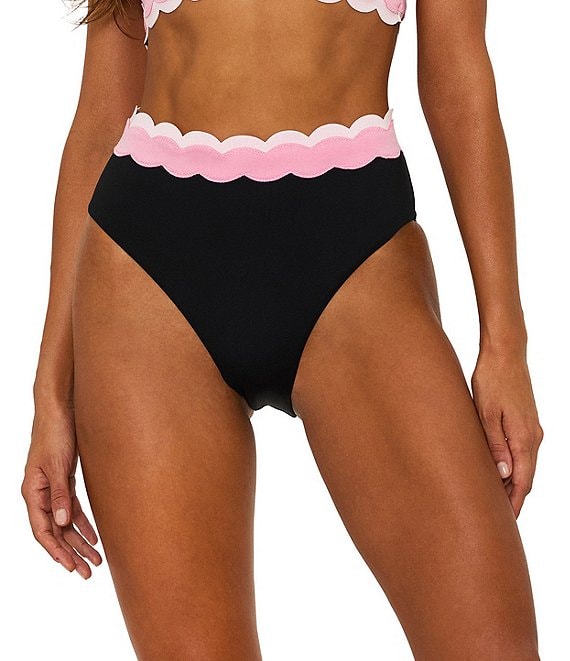 Beach Riot Harriet Colorblock Wave High Waisted Swim Bottom, Sweet Berry Wave - Image 1