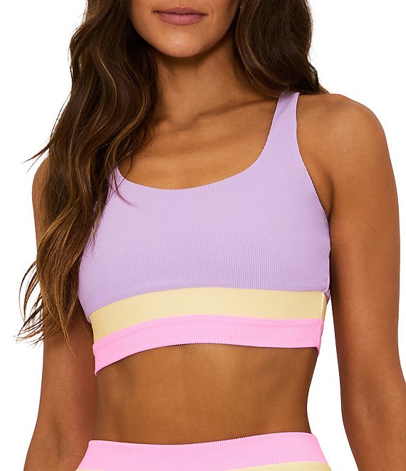 Beach Riot Mackenzie Ribbed Colorblock Scoop Swim Top, Sublime Spring - Image 1