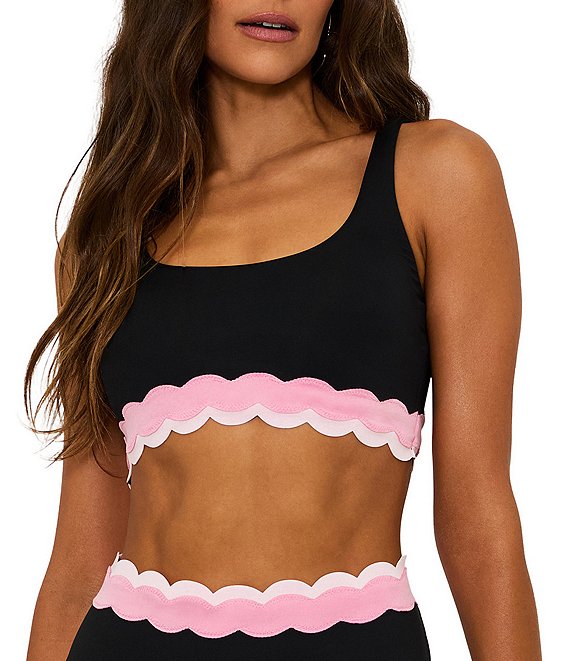 Beach Riot Marin Colorblock Wave Swim Top, Sweet Berry Wave - Image 1