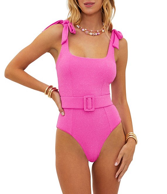 Sally Belted Swimsuit with Recycled Polyester Blue