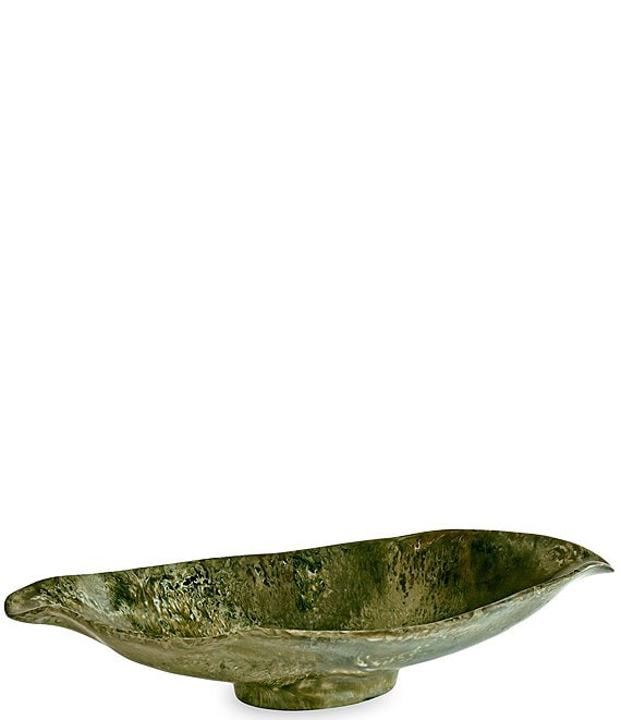 Beatriz Ball Resin Malachite Medium Oval Bowl