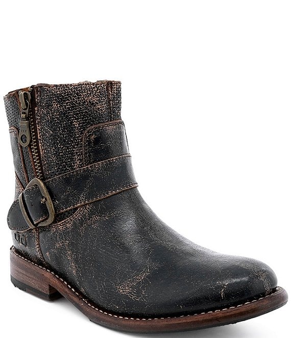 Bed Stu Becca Leather Buckle Detail Booties | Dillard's