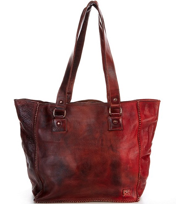 Color:Cranberry TD - Image 1 - Celindra Leather Tote Bag