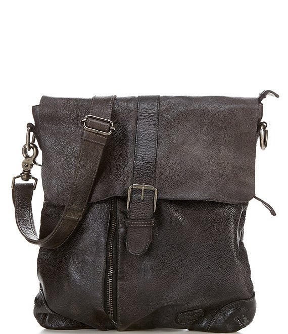 Color:Black Rustic - Image 1 - Jack Distressed Leather Crossbody Bag