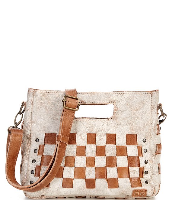Bed Stu Orchid Woven Leather Satchel Crossbody Bag