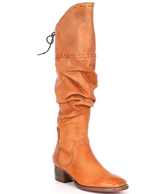 Bed Stu Leilani Leather Ruched Shaft Tall Boots Dillard s