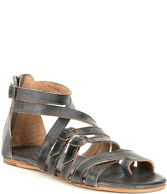 Color:Graphito Rustic - Image 1 - Miya Leather Banded Toe Ring Sandals