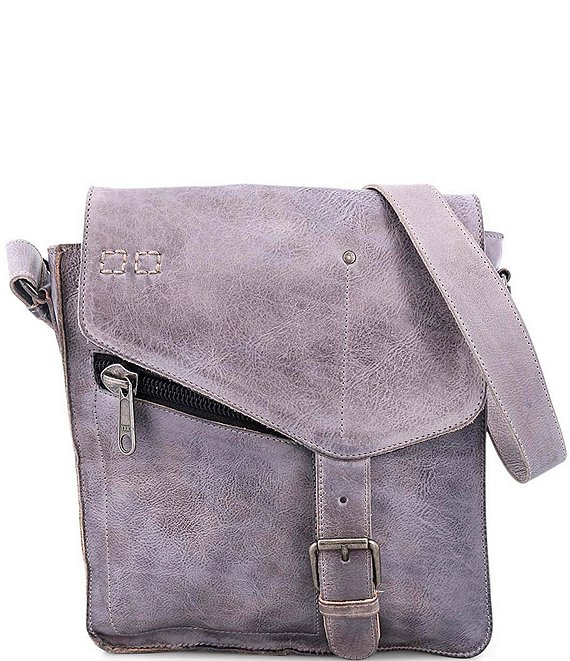 Color:Alkaline Rustic - Image 1 - Venice Beach Buckle Weathered Leather Crossbody Bag