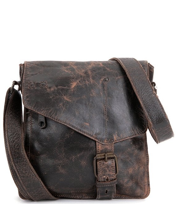 Color:Teak Lux - Image 1 - Venice Beach Buckle Weathered Leather Crossbody Bag