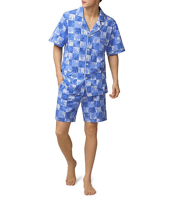 Bedhead Pajamas Cool Palms Short Sleeve Pajama Top & 8 Inseam Boxer Pajama  Shorts