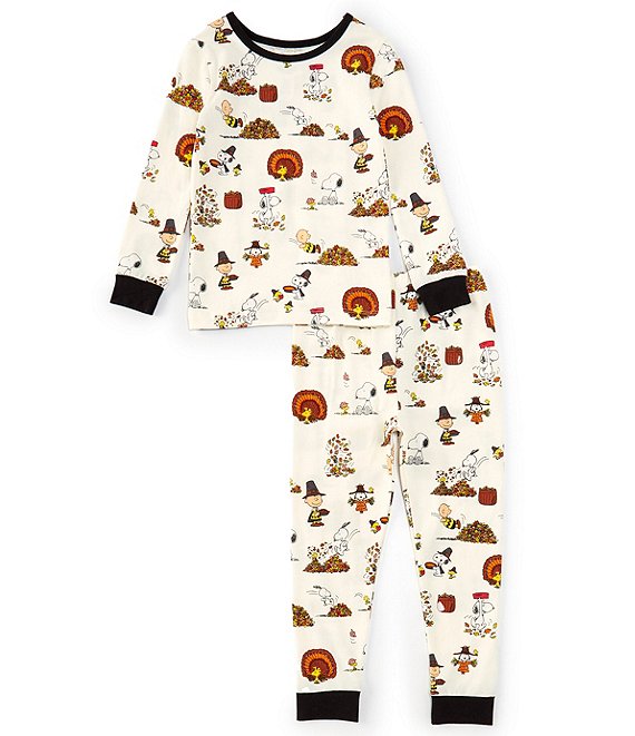 Bedhead Pajamas Little Big Kids 2T 12 Long Sleeve Snoopy Gives Thanks 2 Piece Pajama Pants Set