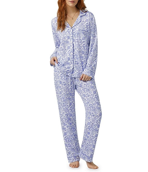 Bedhead Pajamas Long Sleeve Notch Collar Fairytale Forest Jersey Knit ...