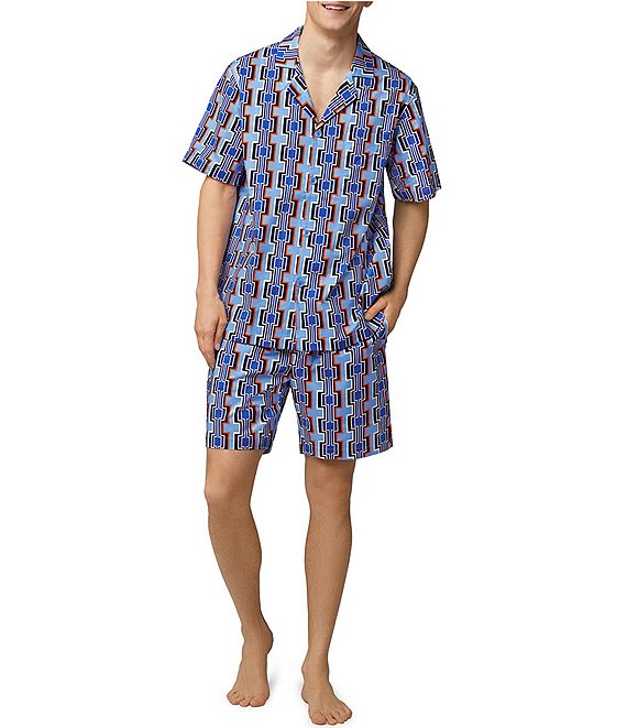 BedHead Pajamas Short Sleeve Woven Allover Printed 2-Piece Pajama Set ...