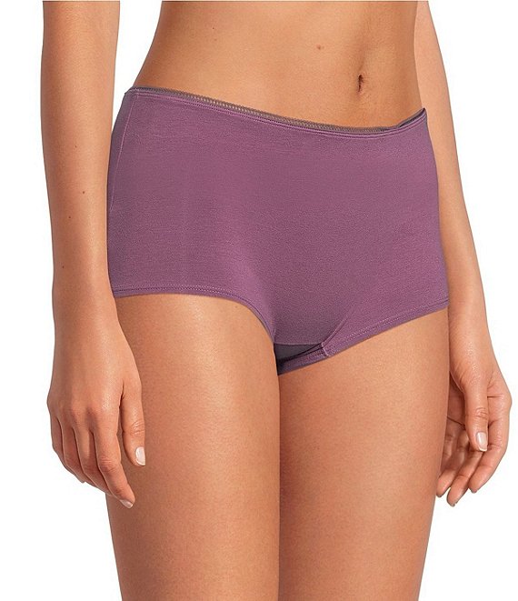 BedHead Bedhead Solid Knit Boyshort Panty, Berry - Image 1