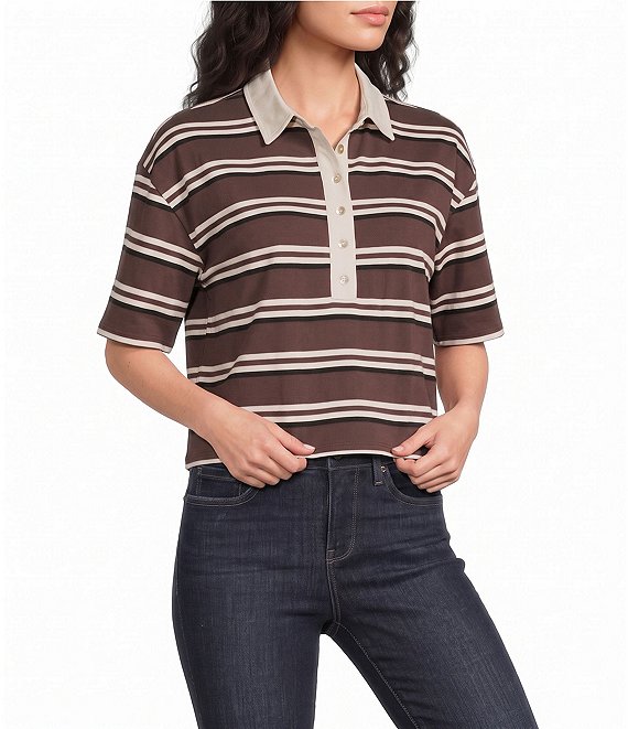 Bella Dahl Crop Polo Tee