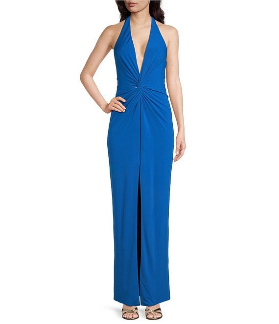 Belle badgley mischka discount blue dress dillards