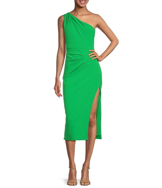 Belle Badgley Mischka Rachel One Shoulder Sheath Dress Dillard s