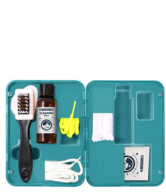 96 Wholesale 4-Piece Shoe Cleaner Set In White And Teal - at