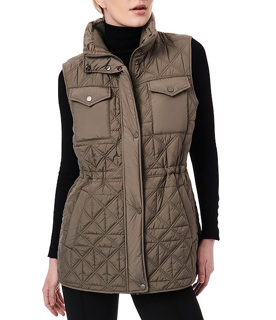 Bernardo Funnel Neck Quilted Vest | Dillard's