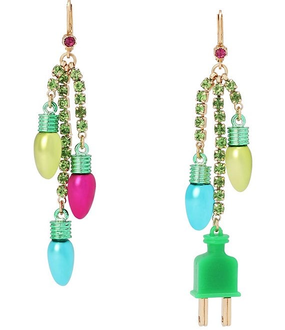Betsey Johnson Christmas Lights Statement Drop Earrings