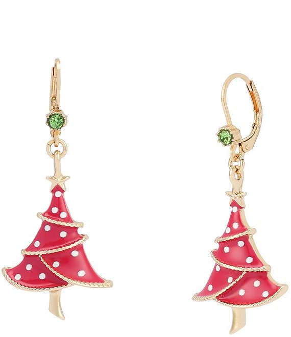 Betsey Johnson Christmas Tree Drop Earrings
