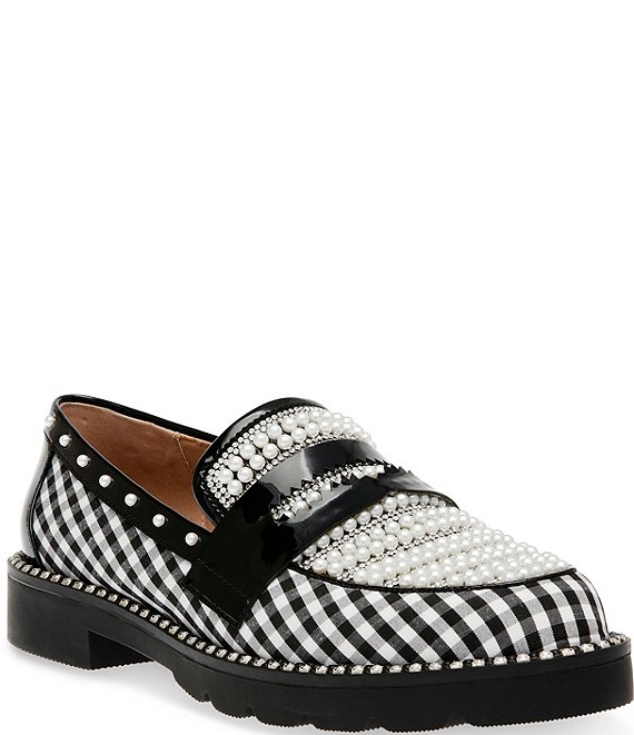 Color:Black/White/Multi - Image 1 - Darian Pearl Penny Loafers