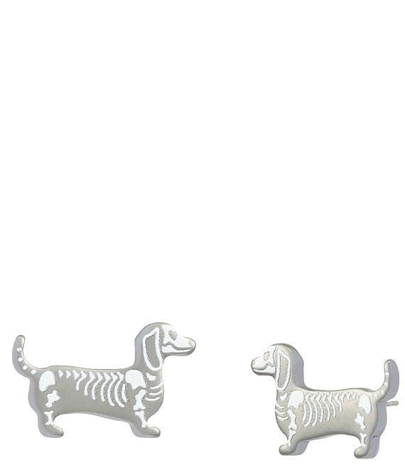Betsey Johnson Halloween Skeleton Dachshund Stud Earrings