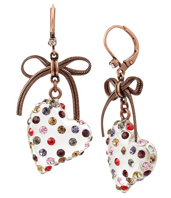 Betsey Johnson Heart Drop Earrings | Dillard's