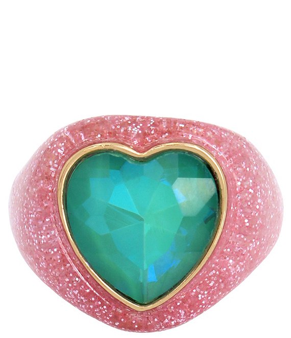 Betsey Johnson Heart Resin Cocktail Ring | Dillard's