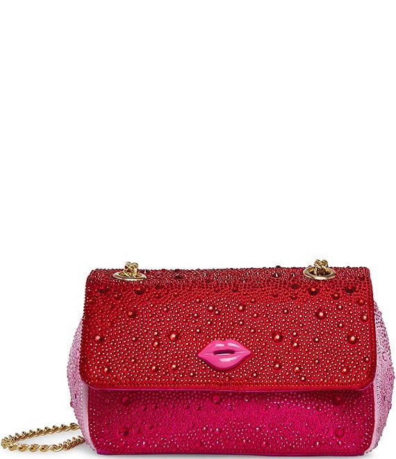 Luv Betsey by Betsey Johnson Women's Adult Patent Glitter Shoulder Bag with  Chain Strap Coral 