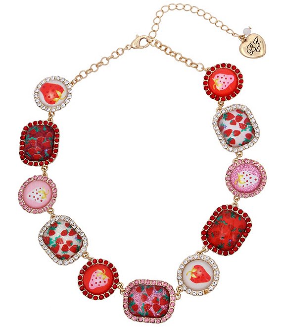 Betsey Johnson Strawberry Plaque Collar Necklace | Dillard's