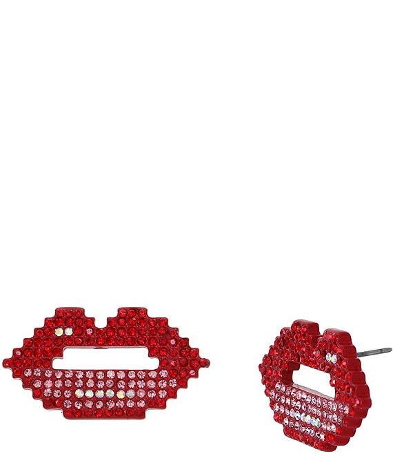 Betsey Johnson stud red hot lip stud earrings