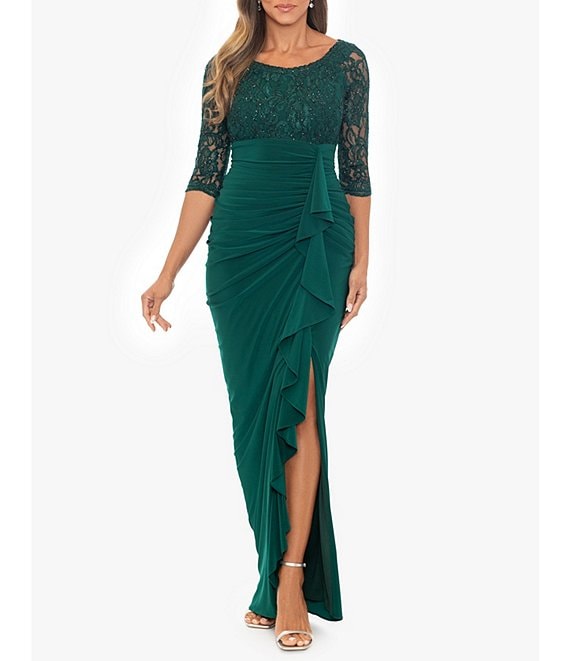 Betsy Adam gathered store cocktail dress long