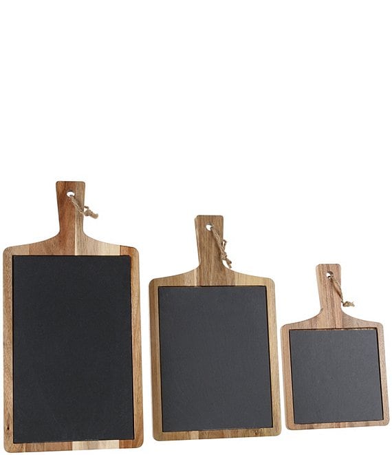 BIA Cordon Bleu 3-Piece Assorted Wood & Slate Rectangular Serving Boards, Brown - Image 1